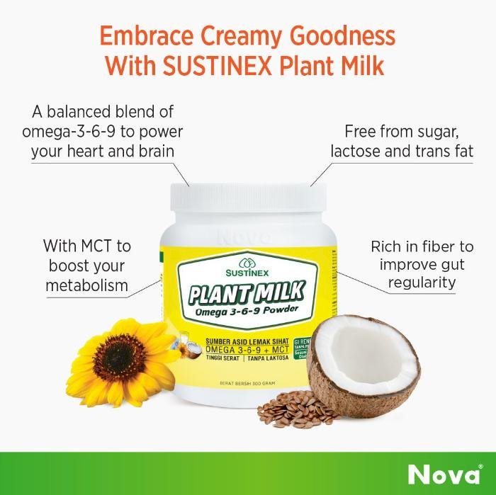 NOVA Sustinex Plant Milk Blend Omega 3-6-9 Powder
