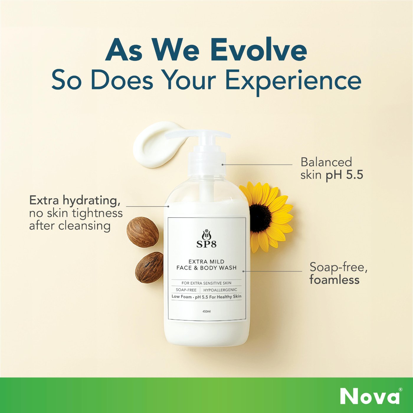 NOVA SP8 Mild Head & Body Wash High Emolient