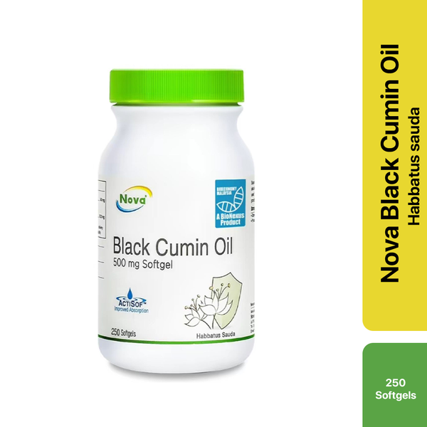 NOVA Black Cumin Oil 500mg Habbatus sauda (200 Softgels)