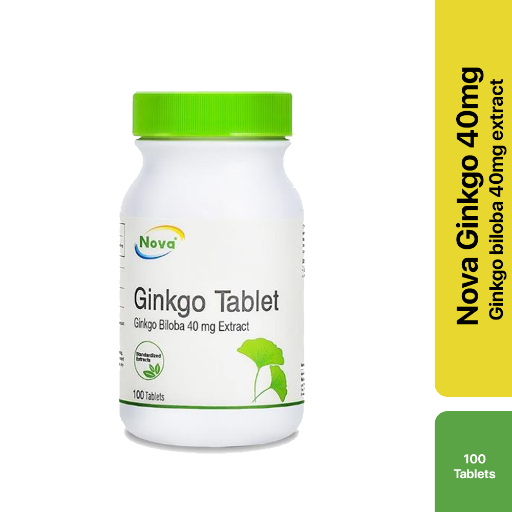 NOVA Ginkgo Biloba 40mg Extract 100's (Improves Blood Circulation to the Brain for Memory)