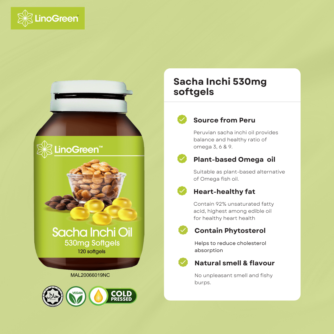 Linogreen Sacha Inchi Oil 530mg Softgels 120'S